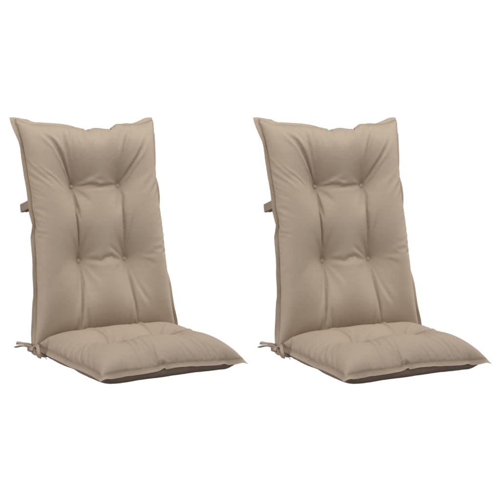 

vidaXL Tuinstoelkussens 2 st 120x50x7 cm taupe