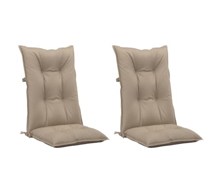 vidaXL Sodo kėdės pagalvėlės, 2vnt., taupe, 120x50x7cm, audinys