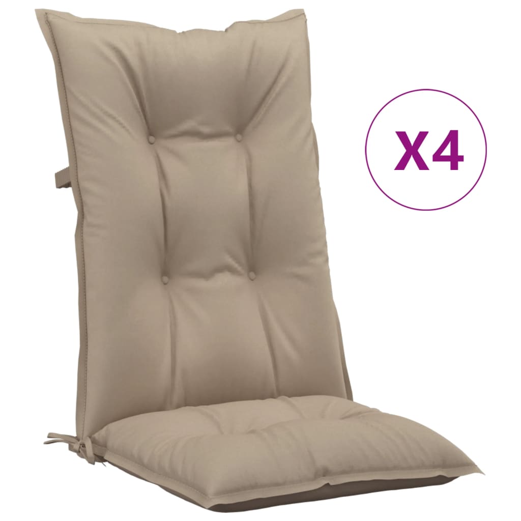 vidaXL Perne pentru scaun de grădină, 4 buc., gri taupe, 120x50x7 cm 120x50x7 imagine noua