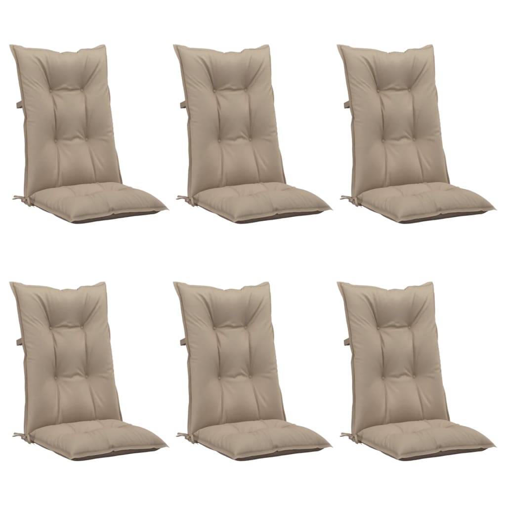 

vidaXL Tuinstoelkussens 6 st 120x50x7 cm taupe