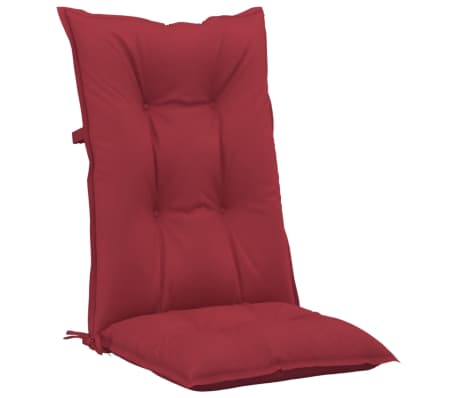 vidaXL Cojín silla de jardín respaldo alto 6 uds tela rojo 120x50x7 cm