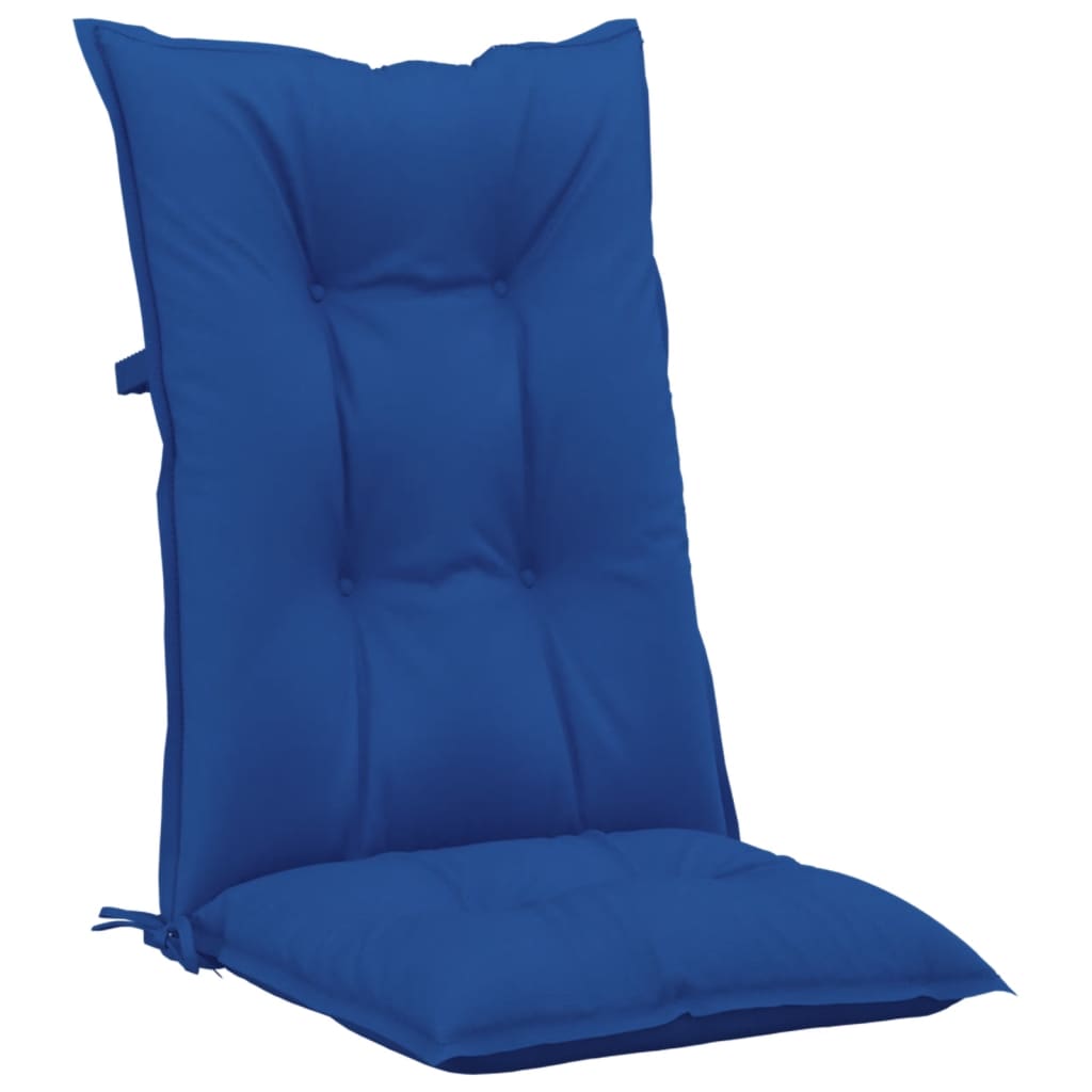 vidaXL Coussins de chaise de jardin à dossier haut lot de 2 bleu royal