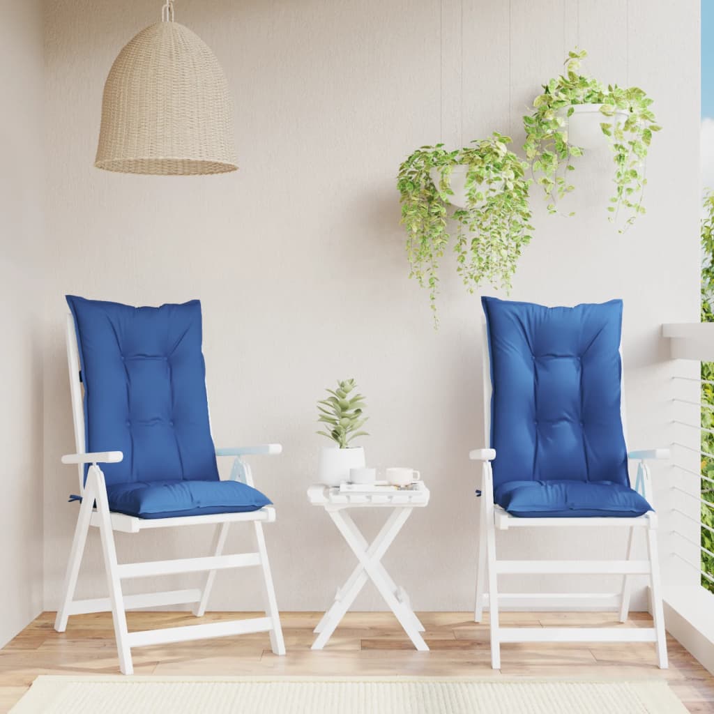 vidaXL Perne scaun spătar înalt 2 buc albastru regal 120x50x7cm textil
