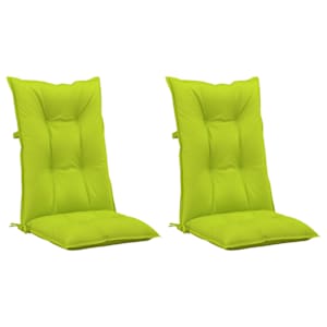 vidaXL Sodo kėdės pagalvėlės, 2vnt., žalios, 120x50x7cm, audinys