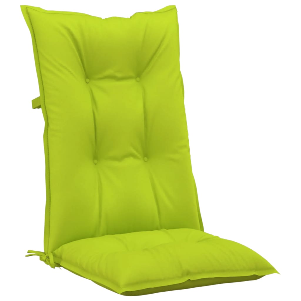 vidaXL Perne scaun cu spătar înalt, 6 buc., verde, 120x50x7 cm, textil