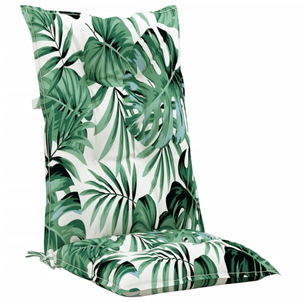 vidaXL Perne scaun spătar înalt model frunze 4 buc. 120x50x7 cm textil