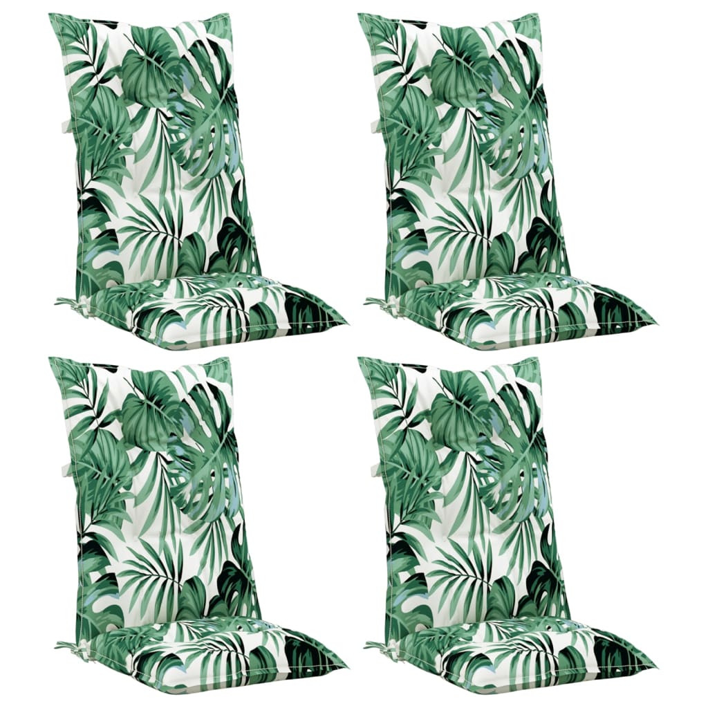 

vidaXL Tuinstoelkussens 4 st 120x50x7 cm bladpatroon