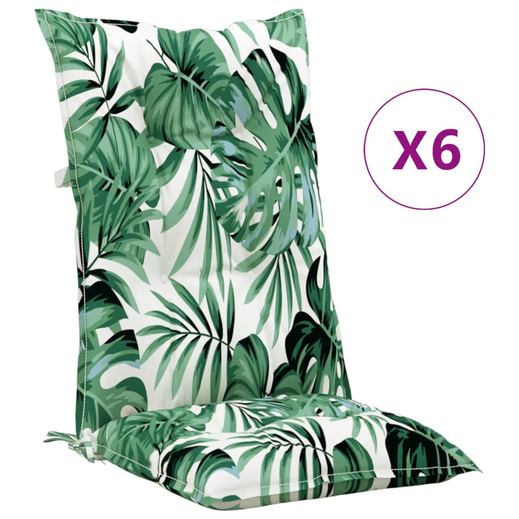 vidaXL Perne scaun grădină, 6 buc., model cu frunze, 120x50x7 cm 120x50x7 imagine noua