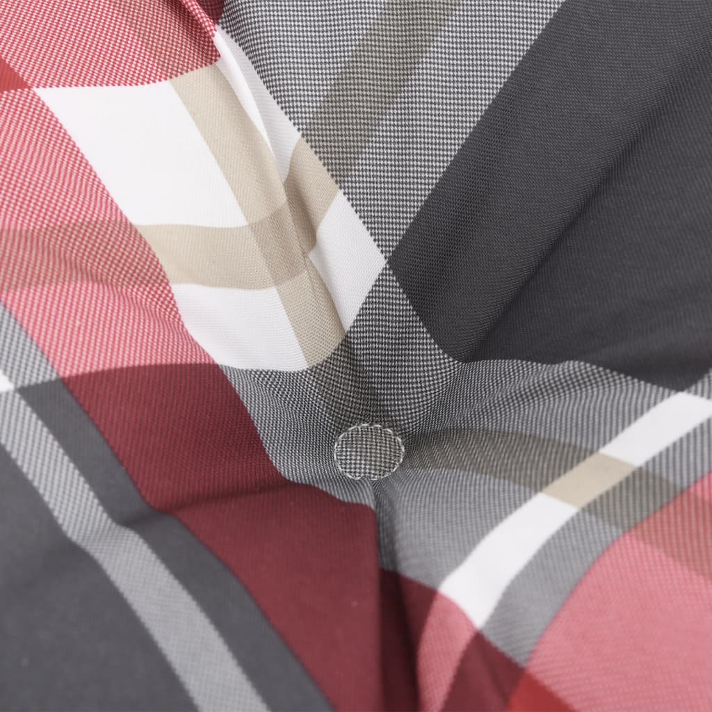 Perne scaun spătar înalt 2 buc. roșu carouri 120x50x7 cm textil