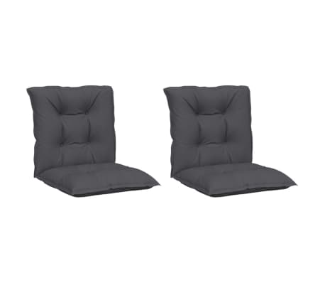 vidaXL Sodo kėdės pagalvėlės, 2vnt., antracito, 100x50x7cm, audinys
