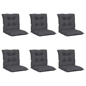 vidaXL Garden Lowback Chair Cushions 6 pcs Anthracite 39.4"x19.7"x2.8" Fabric