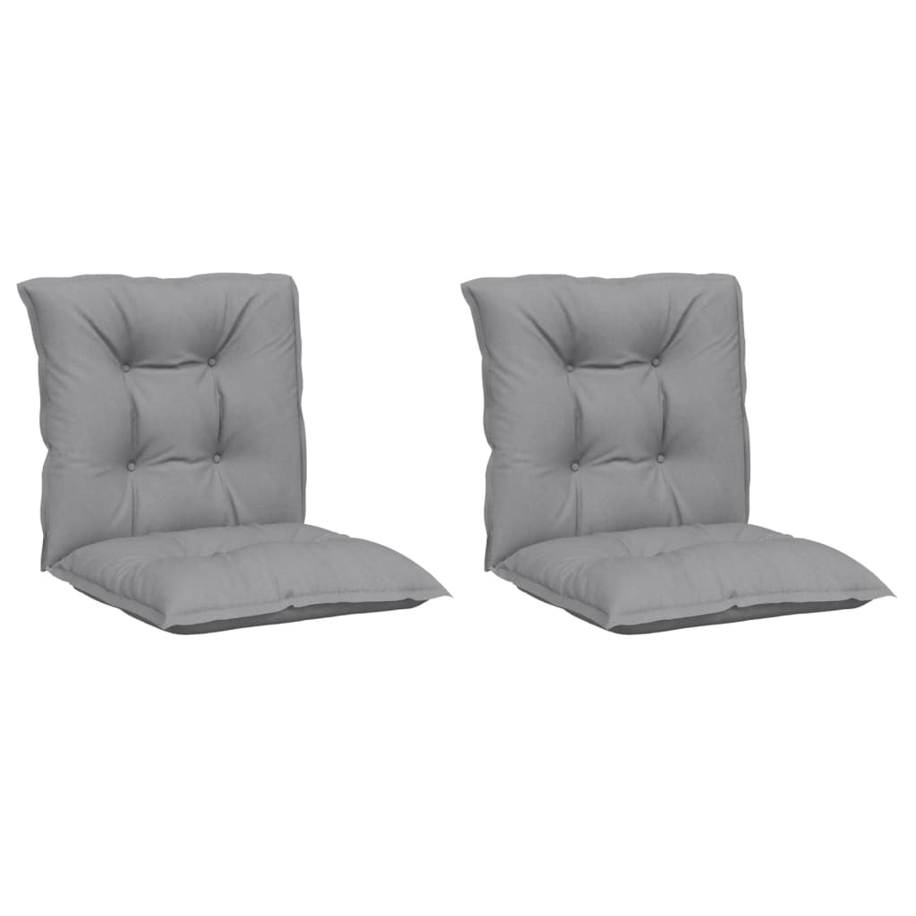 vidaXL Coussins de chaise de jardin à dossier bas lot de 2 gris