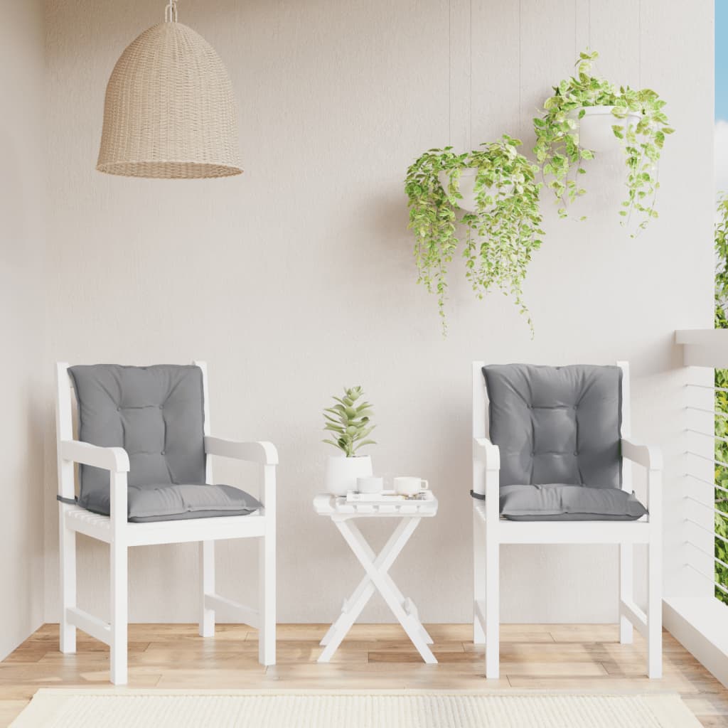 vidaXL Perne scaun cu spătar scund, 2 buc., gri, 100x50x7 cm, textil