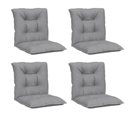 vidaXL Garden Lowback Chair Cushions 4 pcs Gray 39.4"x19.7"x2.8" Fabric