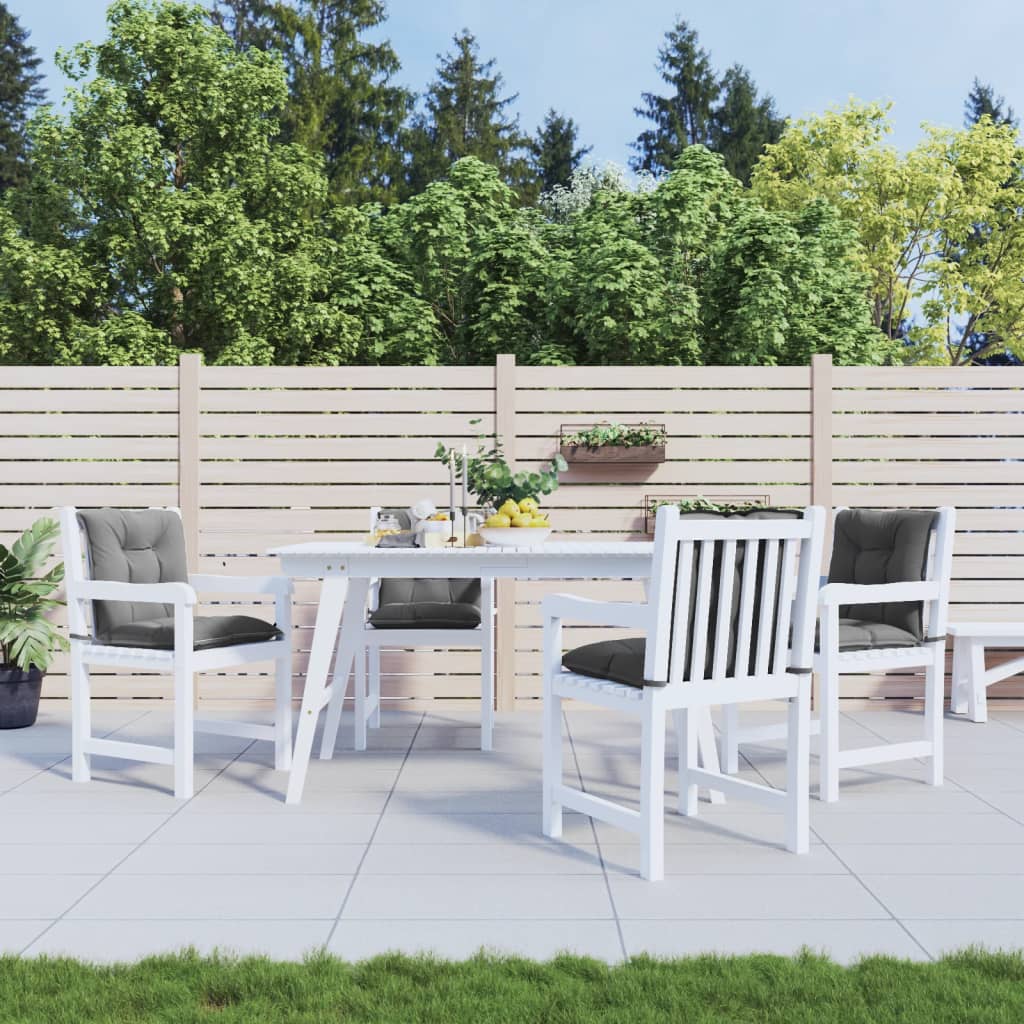 Coussins de chaise de jardin à dossier bas lot de 4 gris