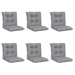 vidaXL Garden Lowback Chair Cushions 6 pcs Gray 39.4"x19.7"x2.8" Fabric