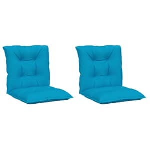 vidaXL Coussins de chaise de jardin &agrave; dossier bas lot de 2 bleu
