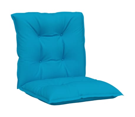 vidaXL Cojín silla jardín respaldo bajo 4 uds tela azul 100x50x7 cm