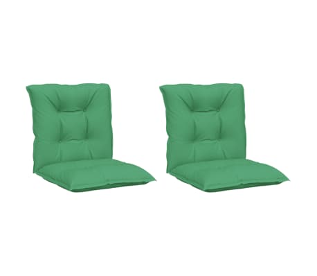 vidaXL Cojín silla jardín respaldo bajo 2 uds tela verde 100x50x7 cm