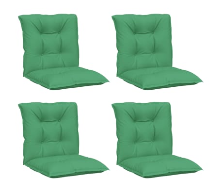 vidaXL Garden Lowback Chair Cushions 4 pcs Green 39.4"x19.7"x2.8" Fabric