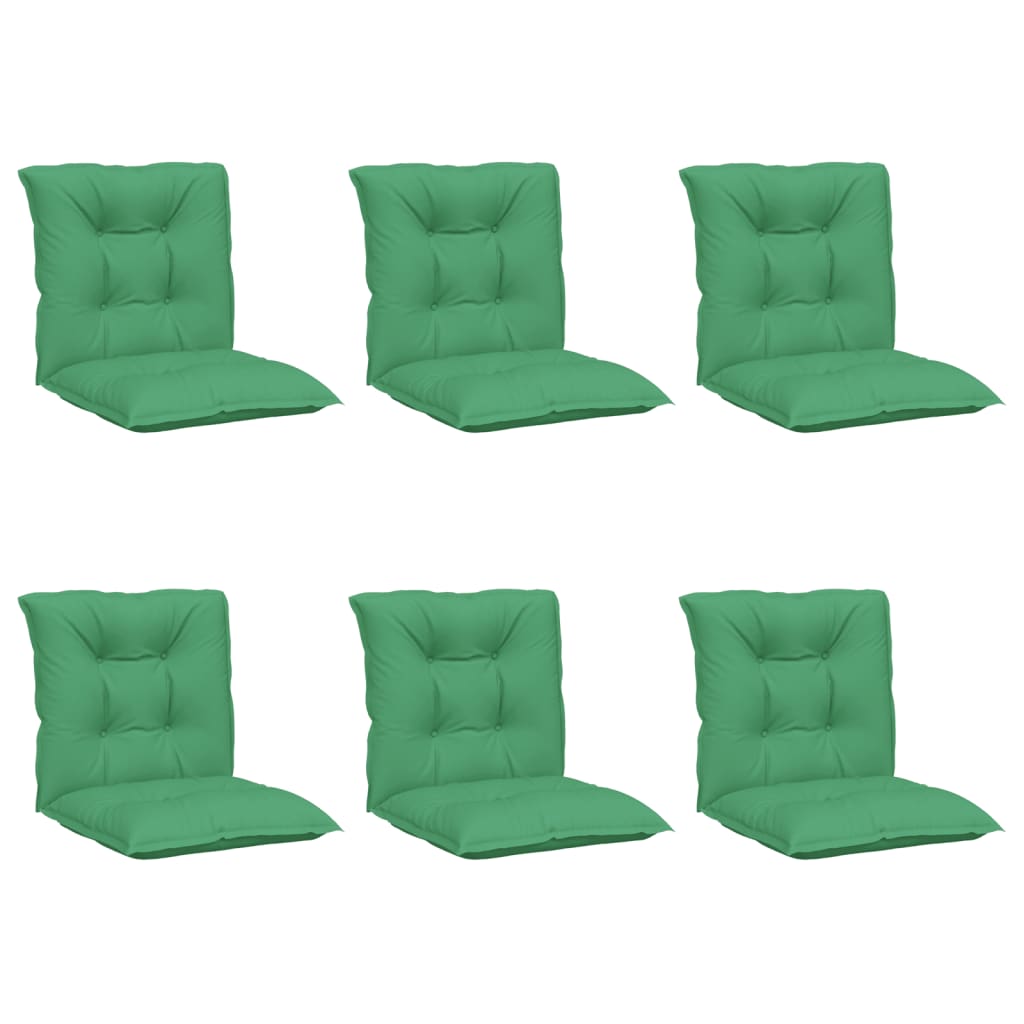 vidaXL Garden Lowback Chair Cushions 6 pcs Green 39.4"x19.7"x2.8" Fabric