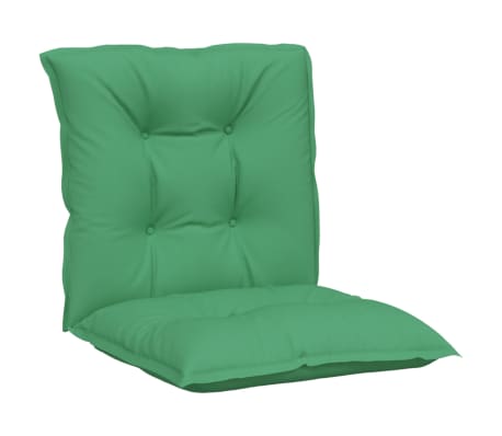 vidaXL Cojín silla jardín respaldo bajo 6 uds tela verde 100x50x7 cm