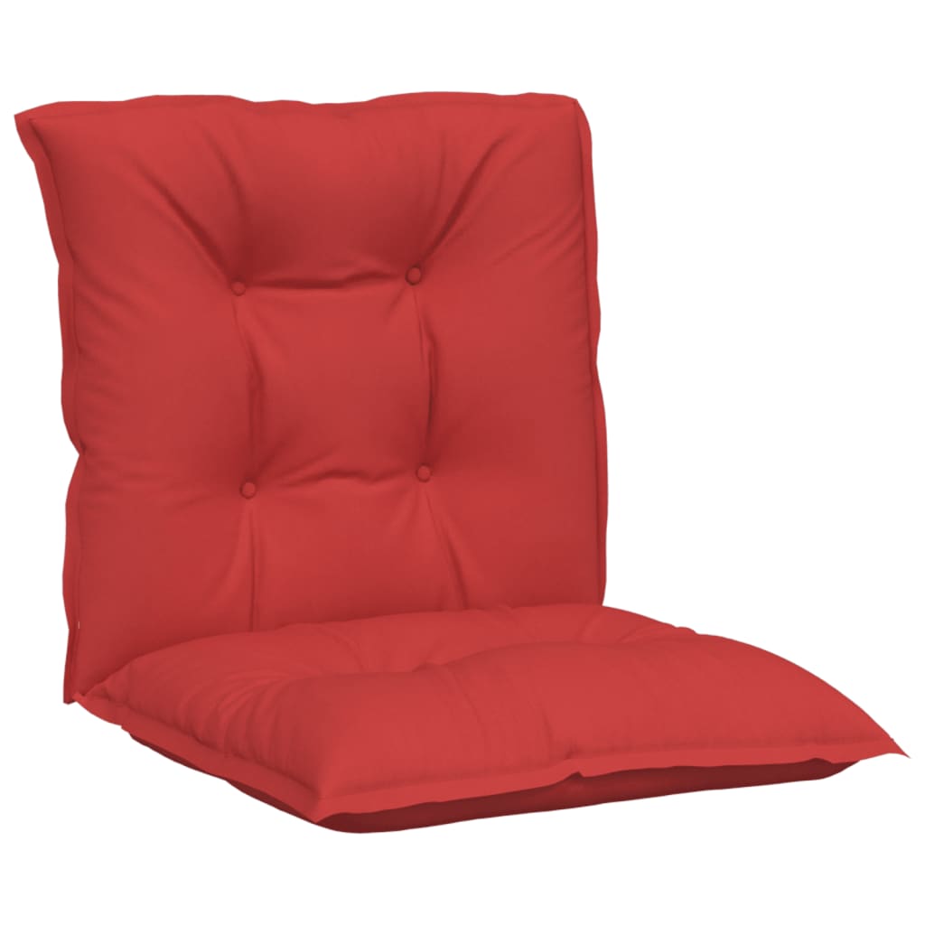 vidaXL Cojín silla jardín respaldo bajo 2 uds tela rojo 100x50x7 cm