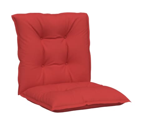 vidaXL Cojín silla jardín respaldo bajo 4 uds tela rojo 100x50x7 cm