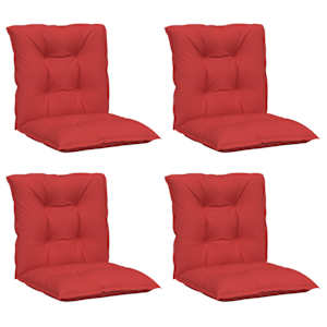vidaXL Sodo kėdės pagalvėlės, 4vnt., raudonos, 100x50x7cm, audinys