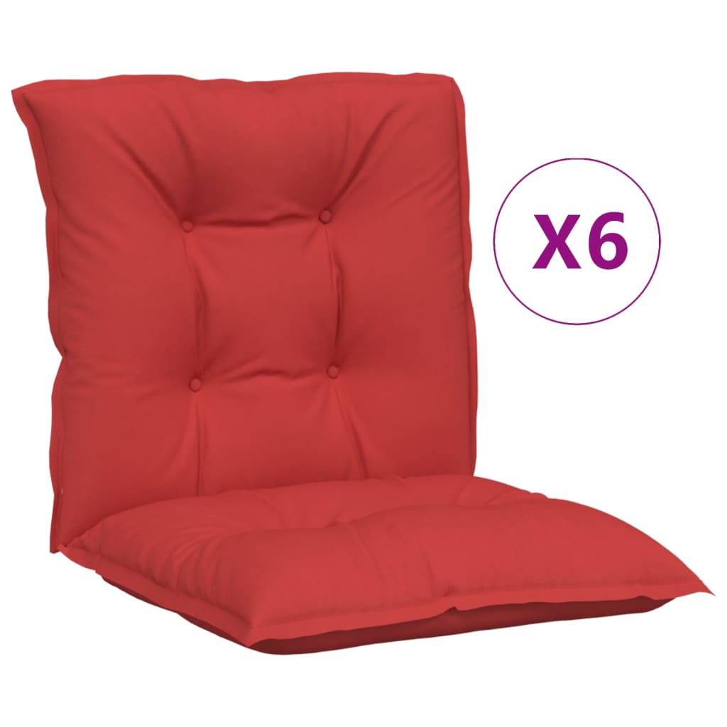Podušky na zahradní židle 6 ks červené 100 x 50 x 7 cm