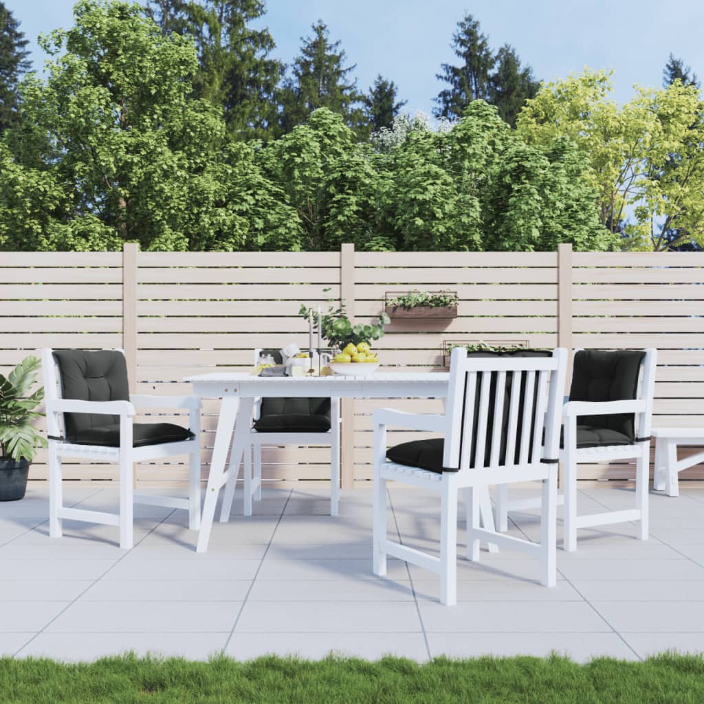Coussins de chaise de jardin à dossier bas lot de 4 noir
