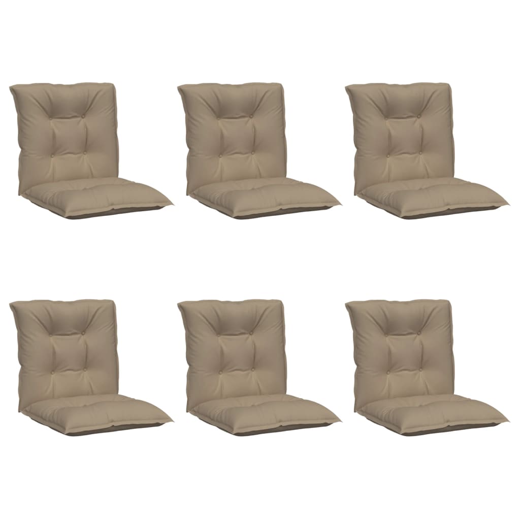 

vidaXL Tuinstoelkussens 6 st 100x50x7 cm taupe