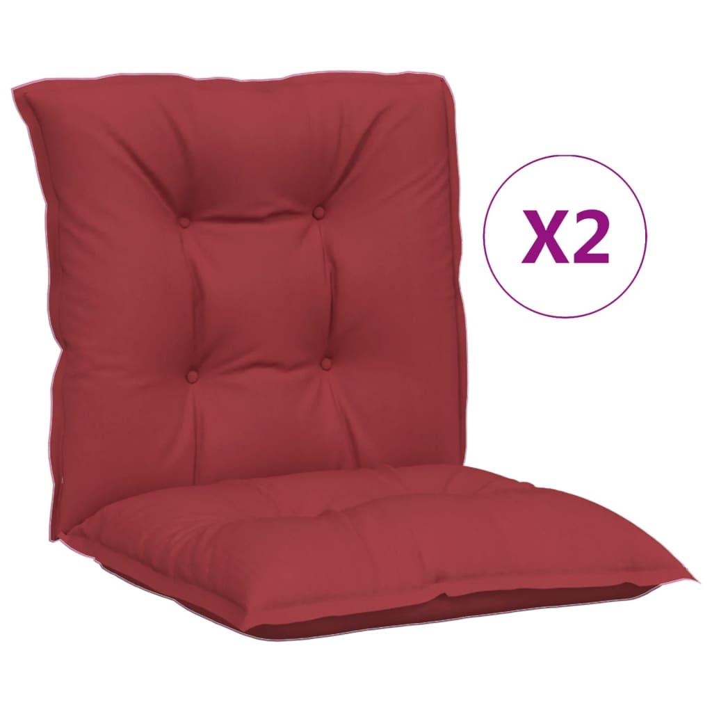 Cuscini per Sedie da Giardino 2 pz Rosso Vino 100x50x7 cm