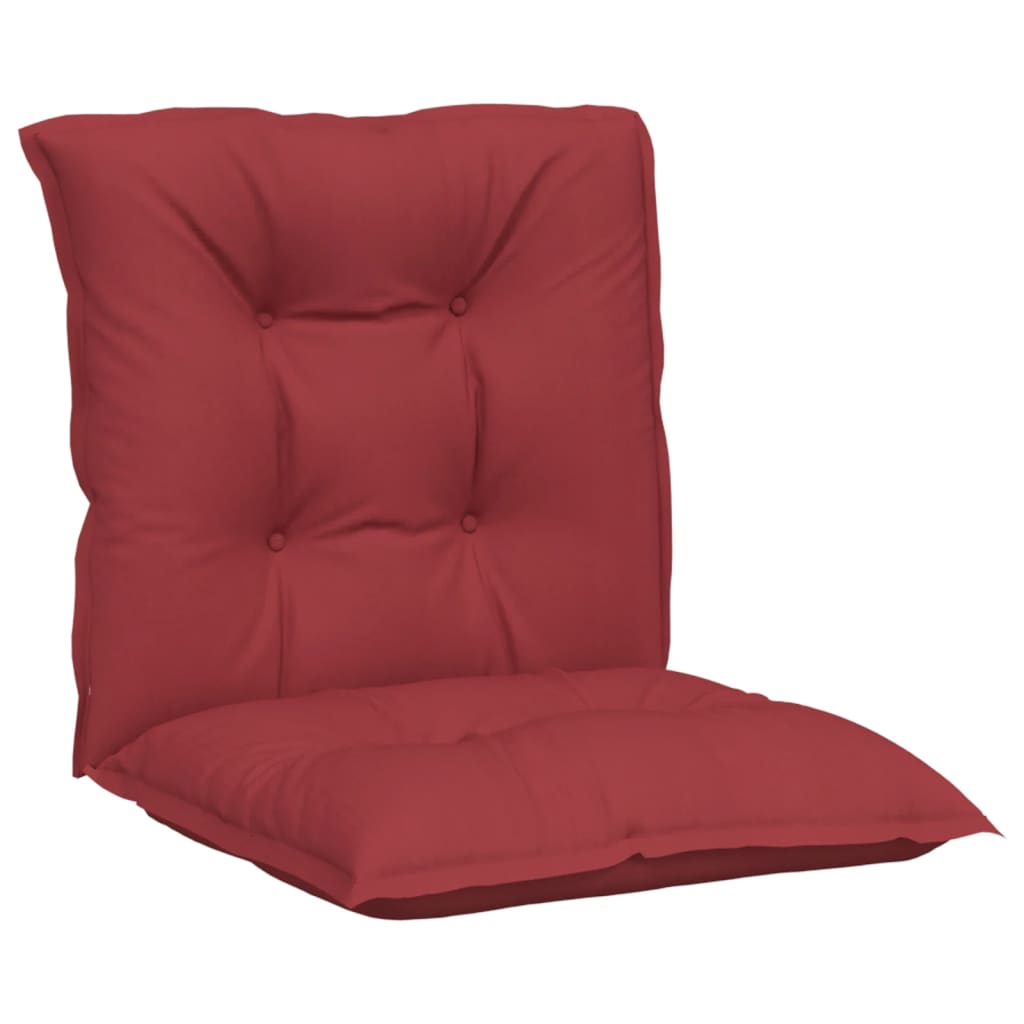 vidaXL Cojín silla jardín respaldo bajo 2 uds tela rojo 100x50x7 cm