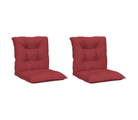 vidaXL Sodo kėdės pagalvėlės, 2vnt., vyno, 100x50x7cm, audinys