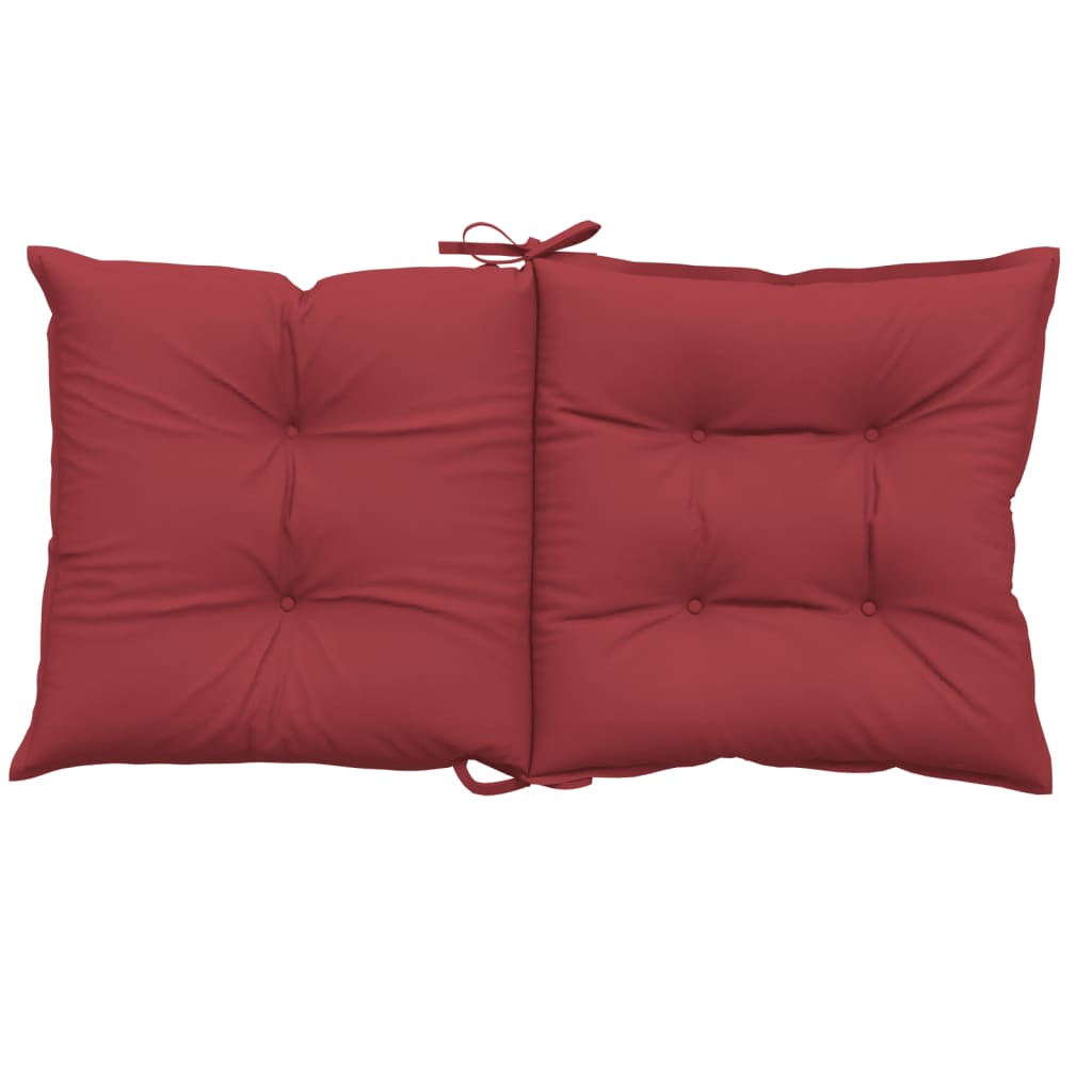 Възглавници за столове 4 бр виненочервени 100x50x7 см плат