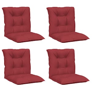 vidaXL Sodo kėdės pagalvėlės, 4vnt., vyno, 100x50x7cm, audinys