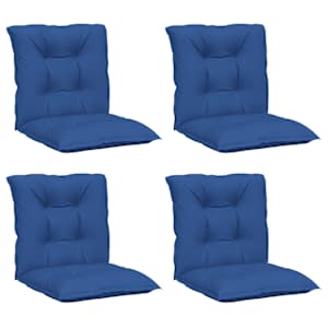 vidaXL Sodo kėdės pagalvėlės, 4vnt., mėlynos, 100x50x7cm, audinys
