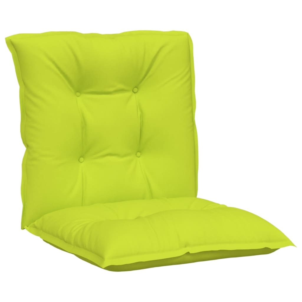 vidaXL Cojín silla jardín respaldo bajo 2 uds tela verde 100x50x7 cm