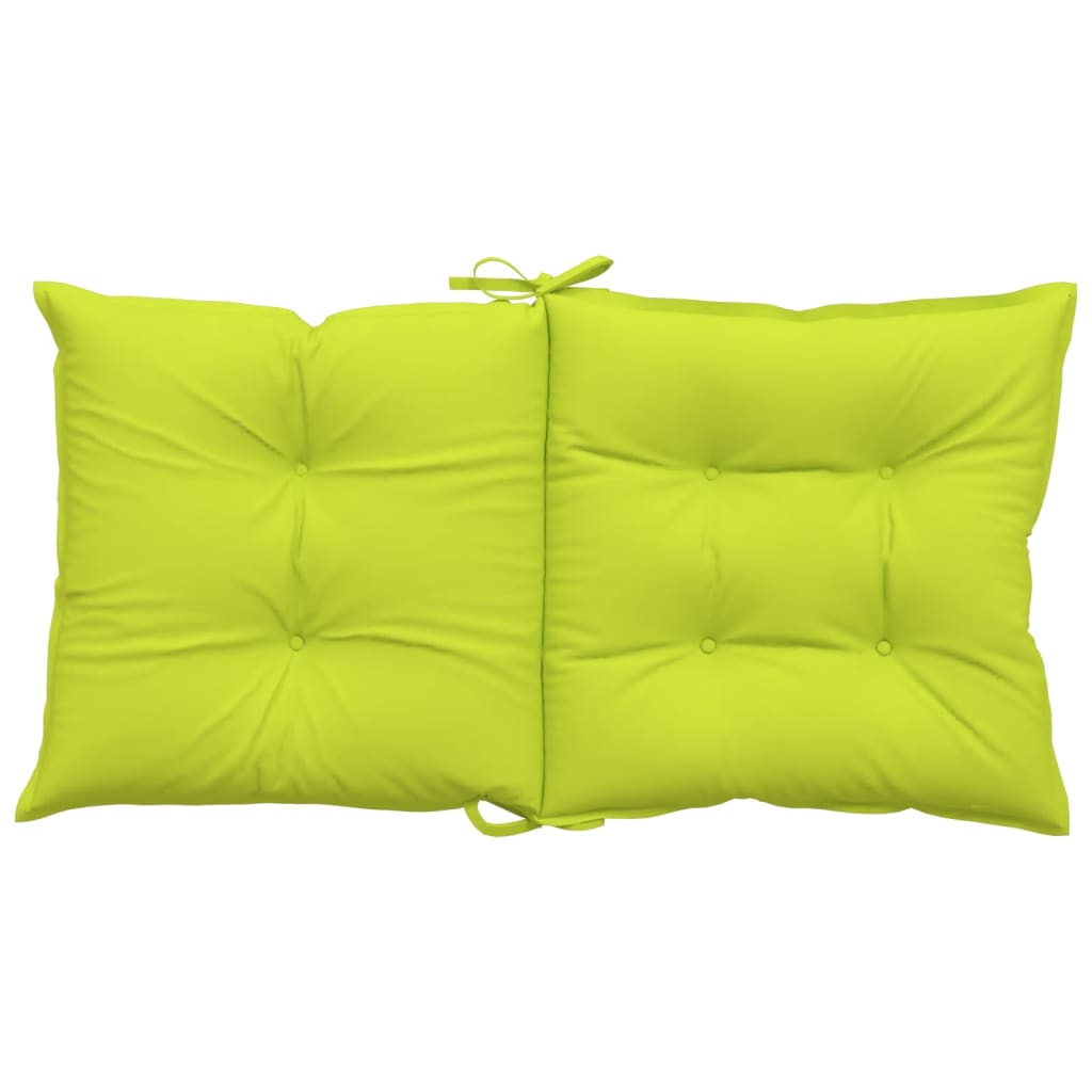 Възглавници за градински стол 2 бр яркозелени 100x50x7 см плат