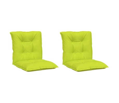 vidaXL Sodo kėdės pagalvėlės, 2vnt., žalios, 100x50x7cm, audinys