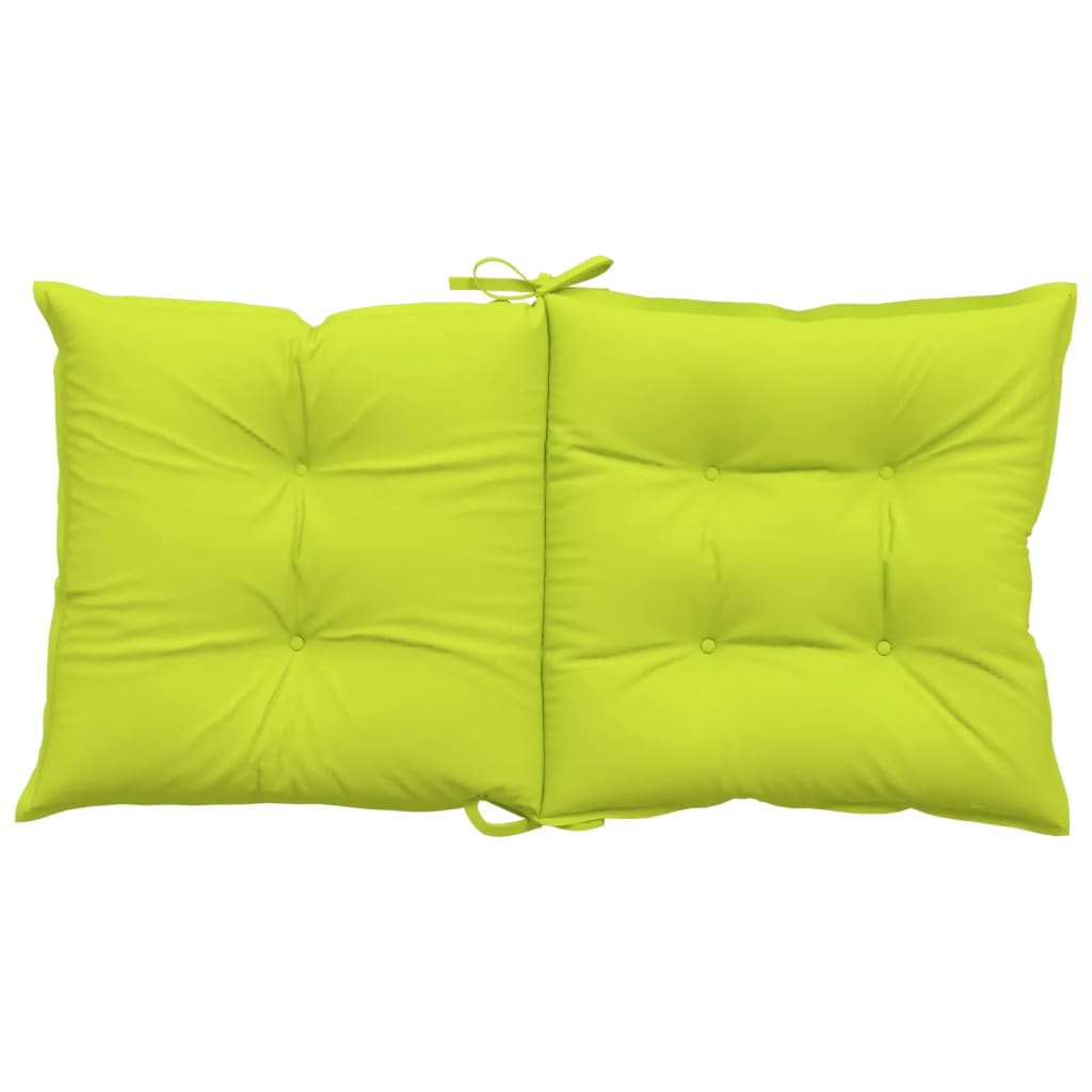 Възглавници за градински стол 4 бр яркозелени 100x50x7 см плат