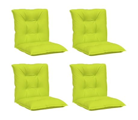 vidaXL Sodo kėdės pagalvėlės, 4vnt., žalios, 100x50x7cm, audinys