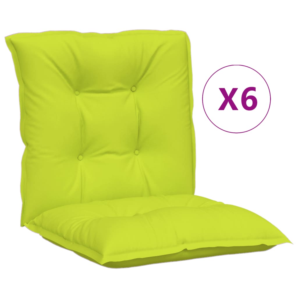 vidaXL Perne pentru scaun de grÄƒdinÄƒ, 6 buc., verde crud, 100x50x7 cm