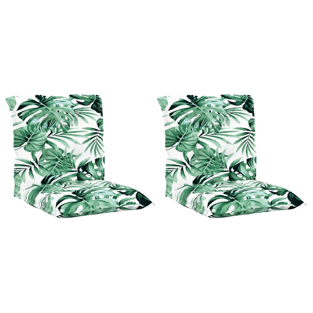 Perne scaun cu spătar model frunze, 2 buc., 100x50x7 cm, textil