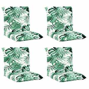 vidaXL Sodo kėdės pagalvėlės, 4vnt., 100x50x7cm, audinys, su lapais