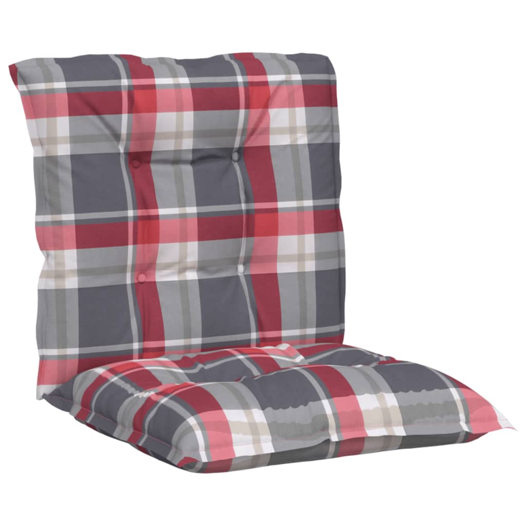 vidaXL Jastuci za stolice 2 kom crveni karirani 100x50x7 cm od tkanine