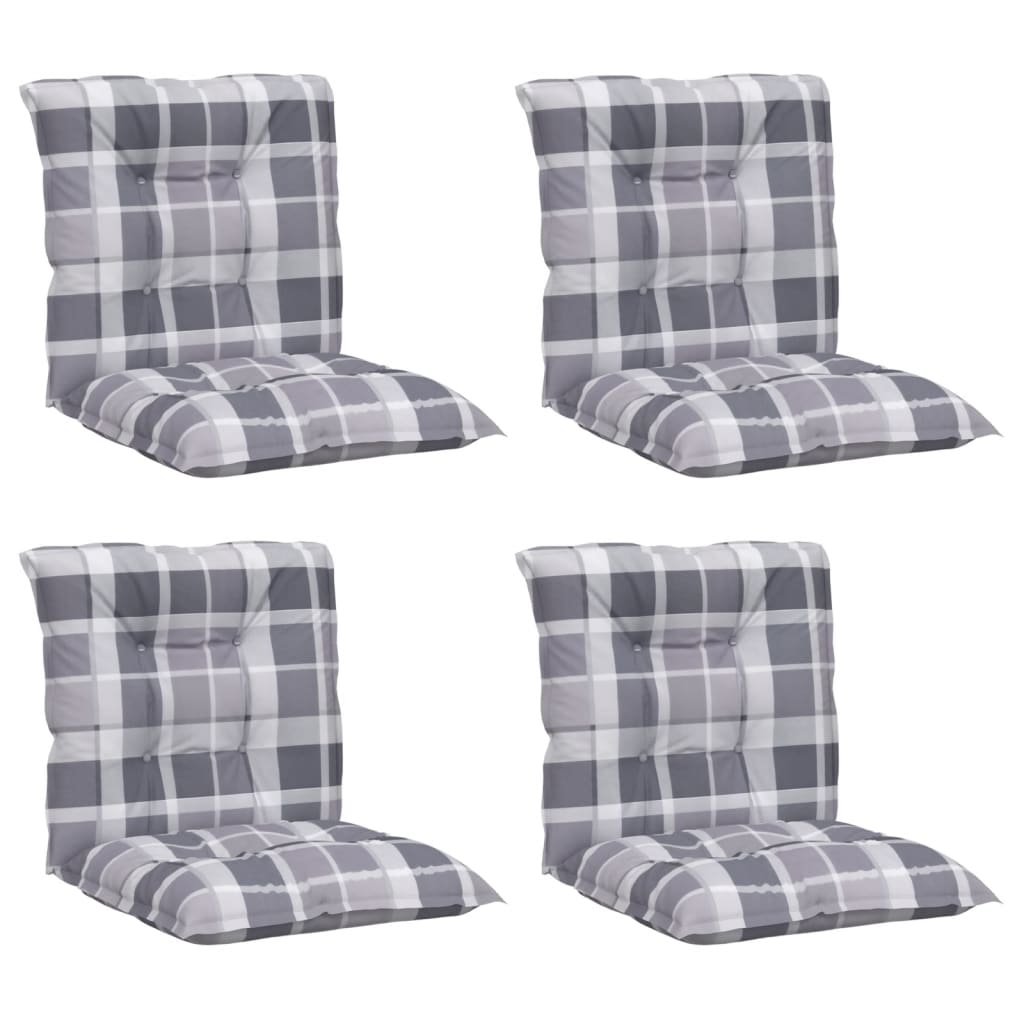 

vidaXL Tuinstoelkussens 4 st ruitpatroon 100x50x7 cm grijs