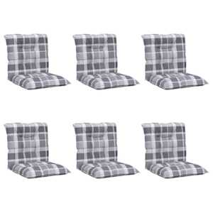 vidaXL Sodo kėdės pagalvėlės, 6vnt., 100x50x7cm, audinys, languotos