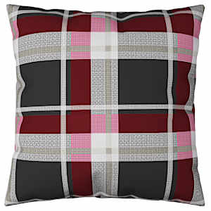 vidaXL Pagalvėlės, 4vnt., raudonos, 40x40cm, audinys, languotos